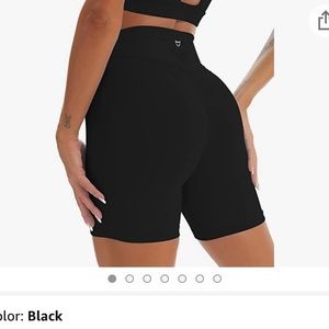 TomTiger Yoga Shorts Tummy Control High Waist Biker Workout Shorts Butt Lifting